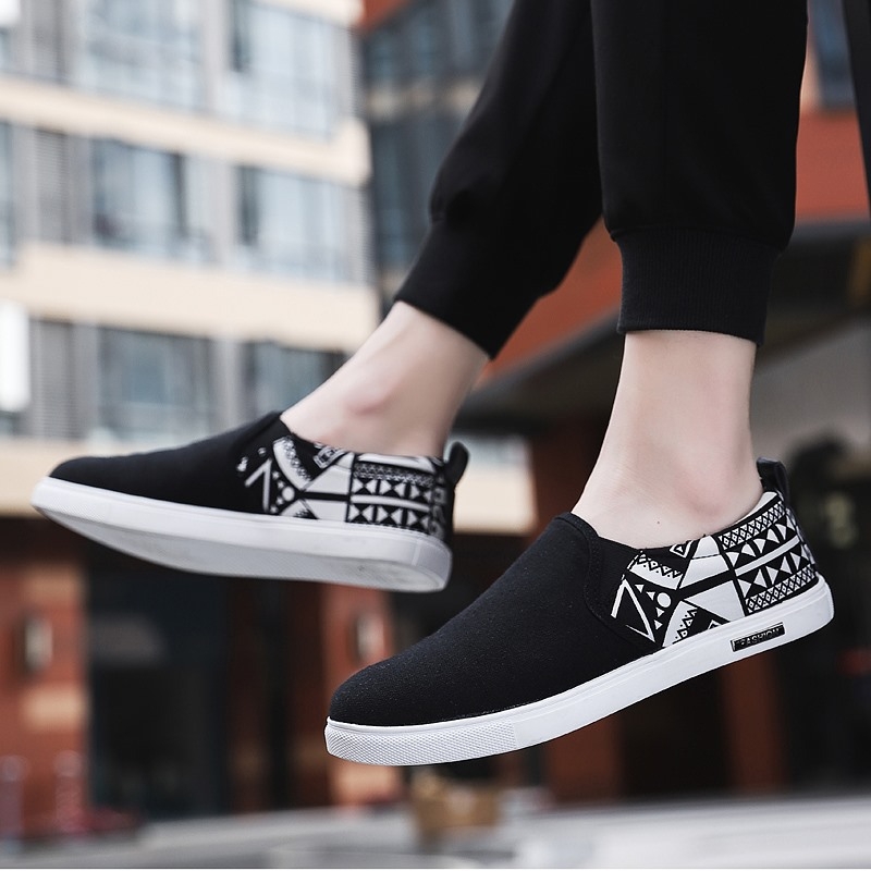 Vīriešu kokvilnas auduma kurpes ar apaļu purngalu — brīvā laika stils, masāža, elpojošas, plakana zole, PU zolīte