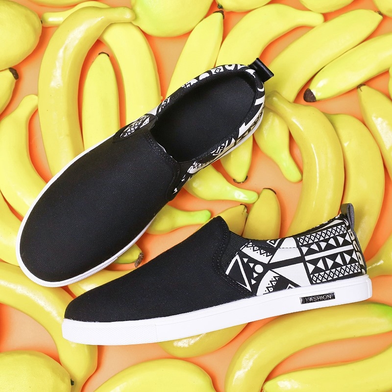 Vīriešu kokvilnas auduma kurpes ar apaļu purngalu — brīvā laika stils, masāža, elpojošas, plakana zole, PU zolīte