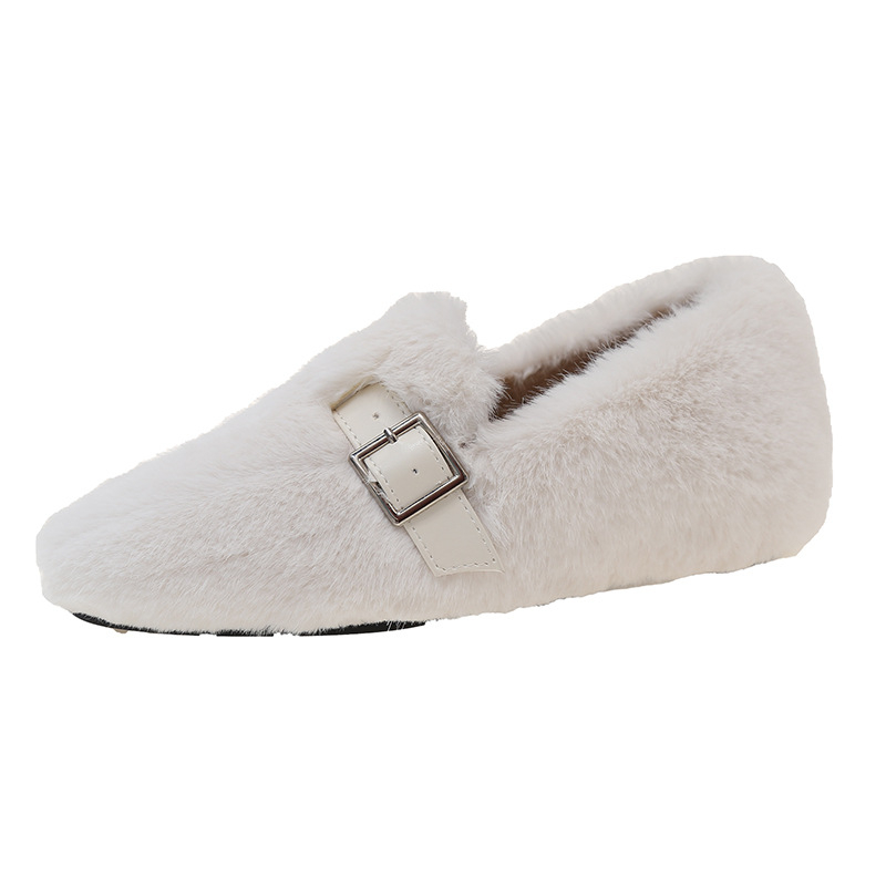 Ženske slip-on cipele od prave veluru, okrugla nosnica, ravna peta, za jesen-zimu