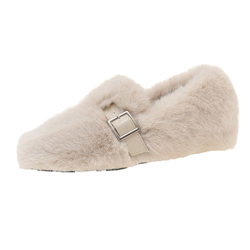 Ženske slip-on cipele od prave veluru, okrugla nosnica, ravna peta, za jesen-zimu