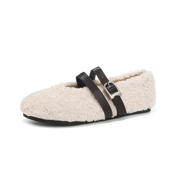 Mary Jane cipele, casual stil, zaobljeni vrh, gornji dio od pamuka, unutrašnjost od umjetnog kratkog pliša, niska peta 1-3 cm