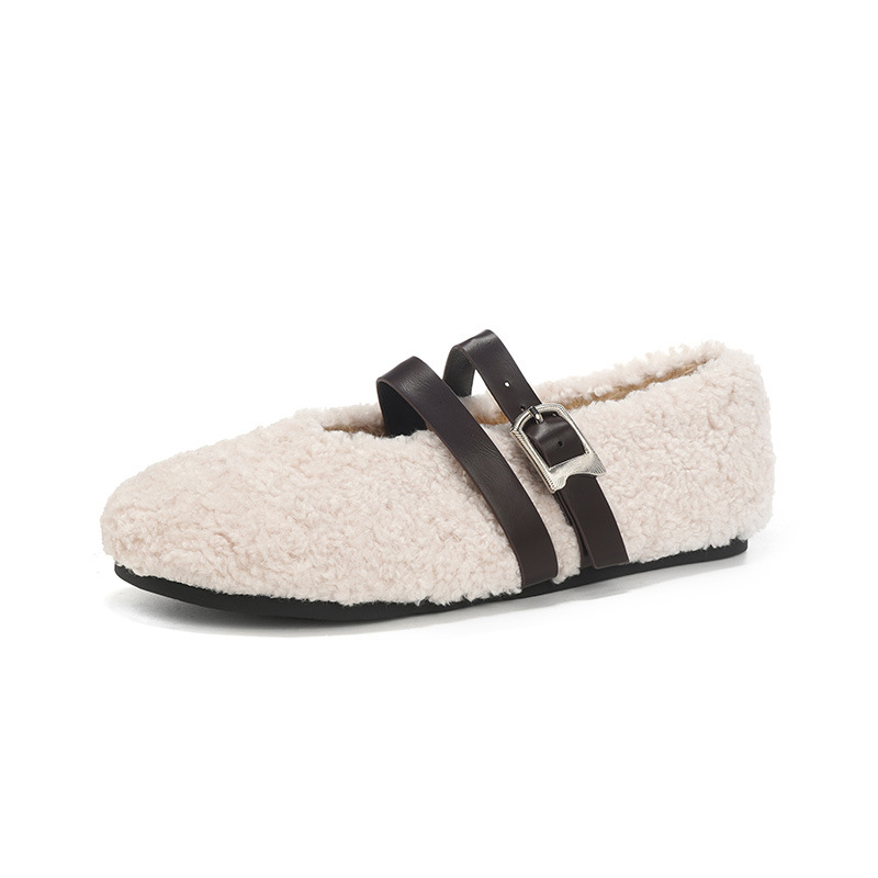 Mary Jane cipele, casual stil, zaobljeni vrh, gornji dio od pamuka, unutrašnjost od umjetnog kratkog pliša, niska peta 1-3 cm