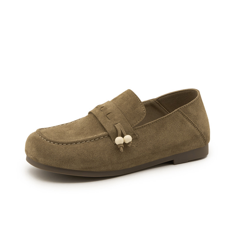 Loafers slip-on s okruglim nosom, gornji dio od dvostruke kože krave, kožni ulošak, gumeni đon, niski potpetica 1-3 cm