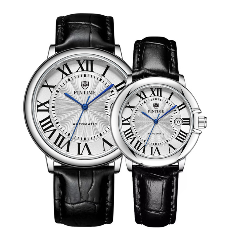 Ceas mecanic automat, Mișcare 222, Carcasă din aliaj de zinc, Curea din oțel inoxidabil, Rezistență la apă 30 m