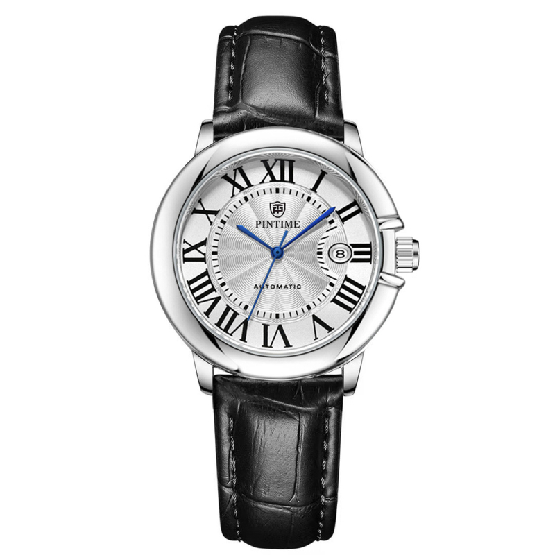 Ceas mecanic automat, Mișcare 222, Carcasă din aliaj de zinc, Curea din oțel inoxidabil, Rezistență la apă 30 m