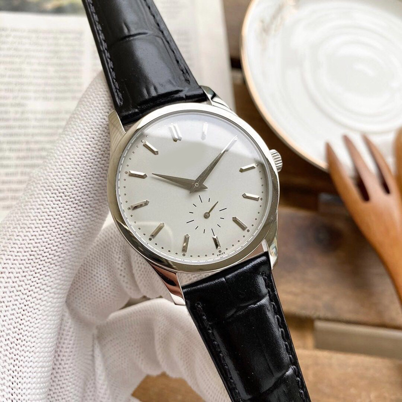 Muški mehanički kalendarski sat s kožnim remenom, kućište od nehrđajućeg čelika, promjer brojčanika 40,5 mm