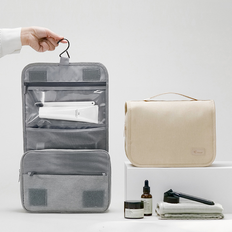 Šminka torba — Kockasti oblik — Reciklirana šandonska svila — Višenamjenski putni organizator za kozmetiku i toaletne potrepštine