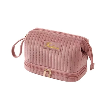 Torba za kozmetiku velikog kapaciteta, dvostruki sloj, holandski baršun, zatvarač