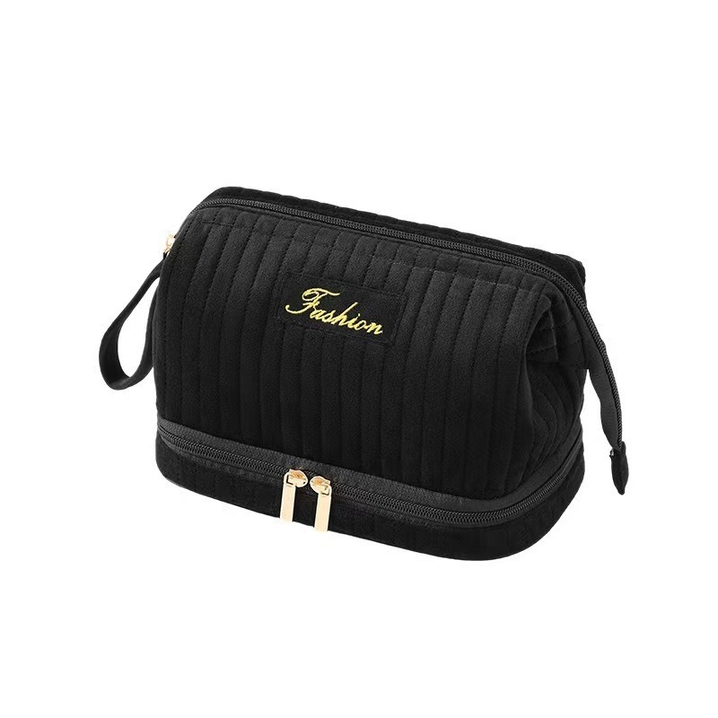 Torba za kozmetiku velikog kapaciteta, dvostruki sloj, holandski baršun, zatvarač