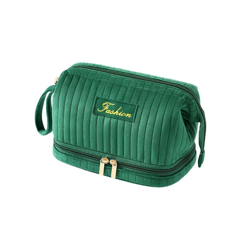 Torba za kozmetiku velikog kapaciteta, dvostruki sloj, holandski baršun, zatvarač