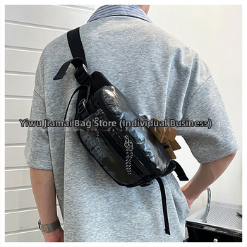 Unisex crossbody taška z polyestersu, mestský jednoduchý štýl, dumpling‑tvar dizajnu, zapínanie na zips