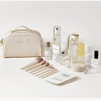 Kozmetička torbica velike kapacitete, dvostruki zatvarač, višeslojno skladištenje, vodootporna, odjeljak za suho i mokro za svakodnevnu upotrebu