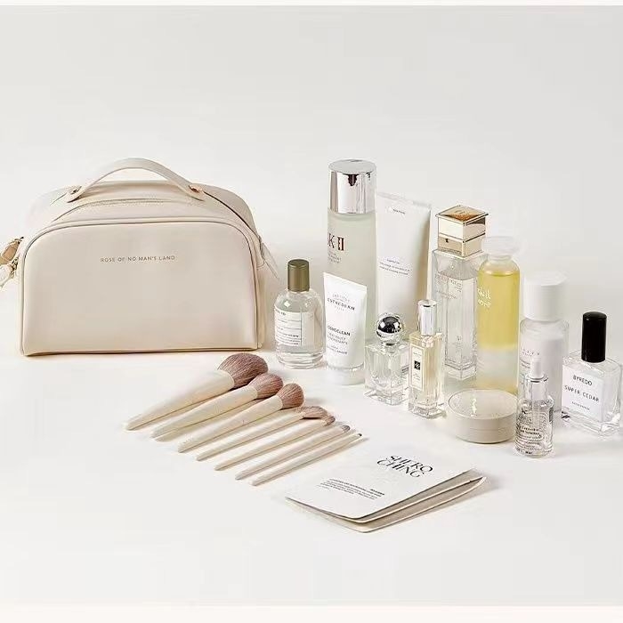 Kozmetička torbica velike kapacitete, dvostruki zatvarač, višeslojno skladištenje, vodootporna, odjeljak za suho i mokro za svakodnevnu upotrebu