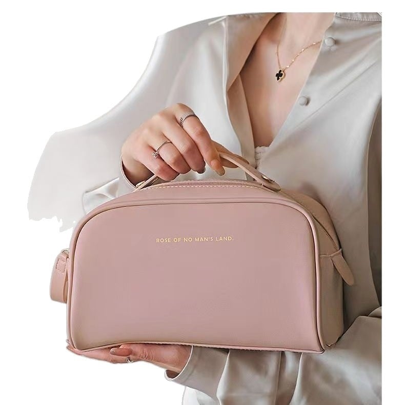 Kozmetička torbica velike kapacitete, dvostruki zatvarač, višeslojno skladištenje, vodootporna, odjeljak za suho i mokro za svakodnevnu upotrebu