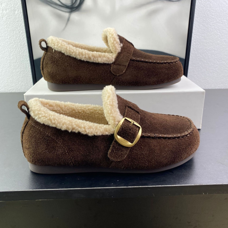 Zuida δερμάτινα loafers με επένδυση γούνας για τον χειμώνα – στρογγυλή μύτη, χαμηλό τακούνι 1–3 cm, επάνω μέρος από δέρμα βοοειδών, εσωτερική επένδυση από συνθετικό μαλλί αγελάδας, σόλα από τένοντα βοείου