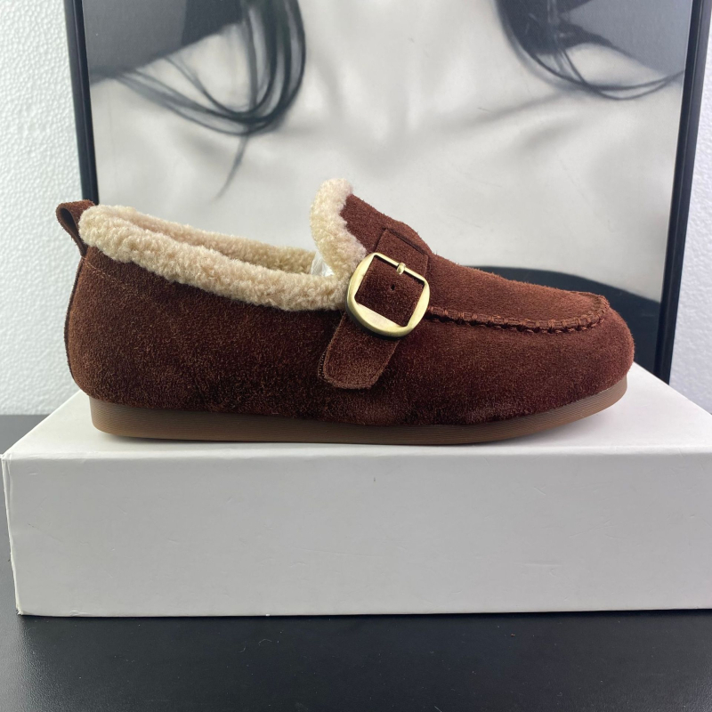Zuida δερμάτινα loafers με επένδυση γούνας για τον χειμώνα – στρογγυλή μύτη, χαμηλό τακούνι 1–3 cm, επάνω μέρος από δέρμα βοοειδών, εσωτερική επένδυση από συνθετικό μαλλί αγελάδας, σόλα από τένοντα βοείου