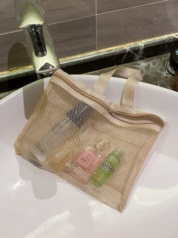 Mrežasta kozmetička torbica – prozračan organizator za kućno skladištenje i putovanja, unisex, bez podstave