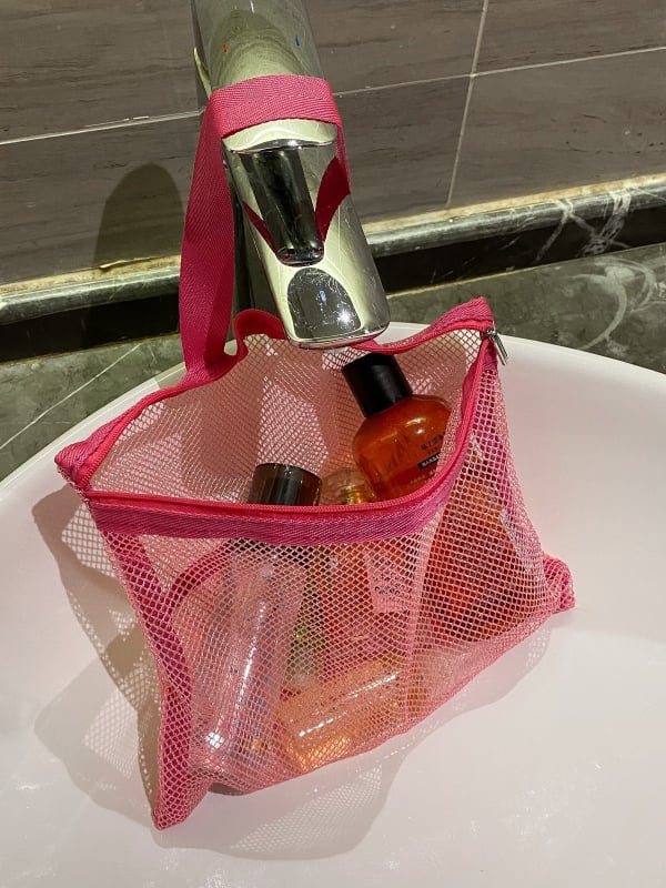 Mrežasta kozmetička torbica – prozračan organizator za kućno skladištenje i putovanja, unisex, bez podstave