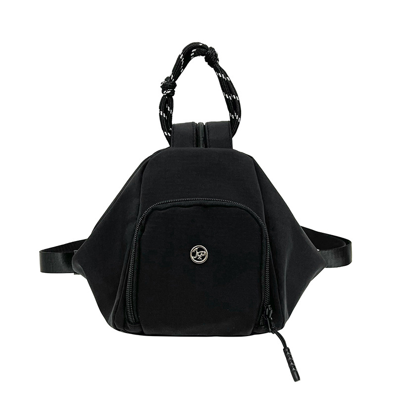 Crossbody torba - casual višenamjenska, ovalni oblik, platnen materijal, zatvaranje na zip, unutarnji pretinac