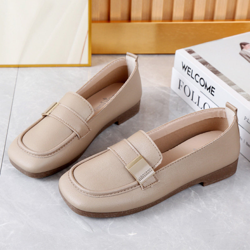 Γυναικείοι loafers με τετράγωνη μύτη, επάνω μέρος από μικροϊνες, χαμηλό τακούνι, slip-on, σόλα από TPR