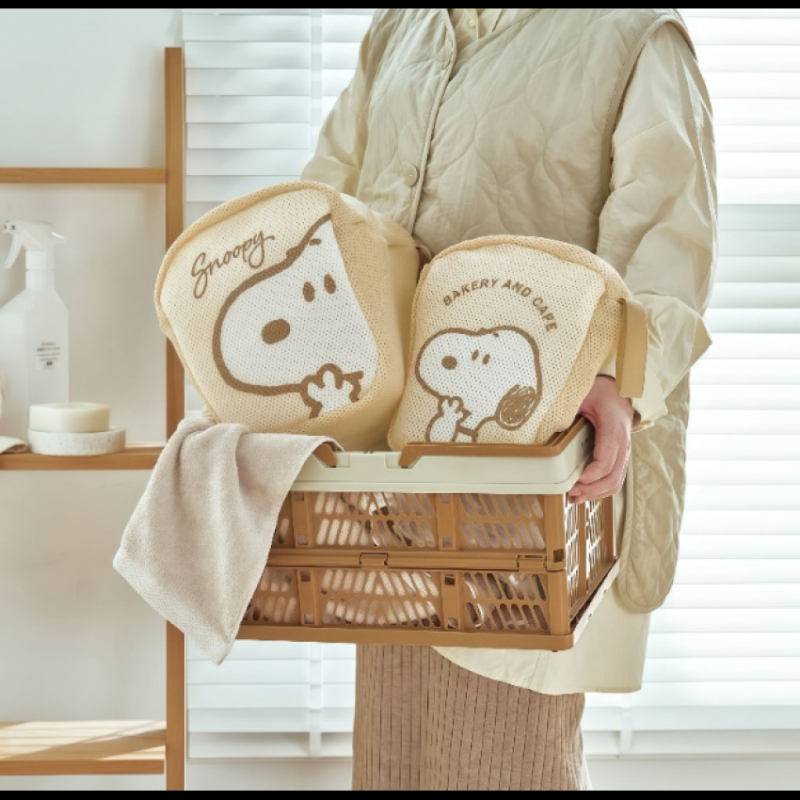 Snoopy u japanskom stilu – mrežasta putna torbica za šminku i higijenske potrepštine – ultra lagana, kubni oblik