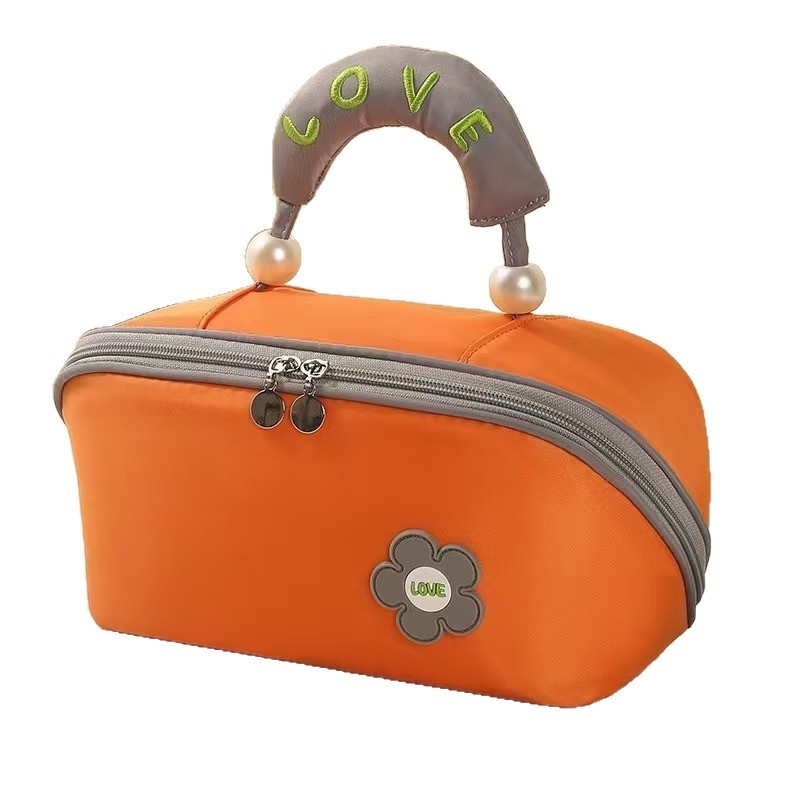 Torba za kozmetiku u obliku jastuka, prenosna, velika kapaciteta, poliester, vodootporna, ultra lagana, slojevite pregrade za putovanja