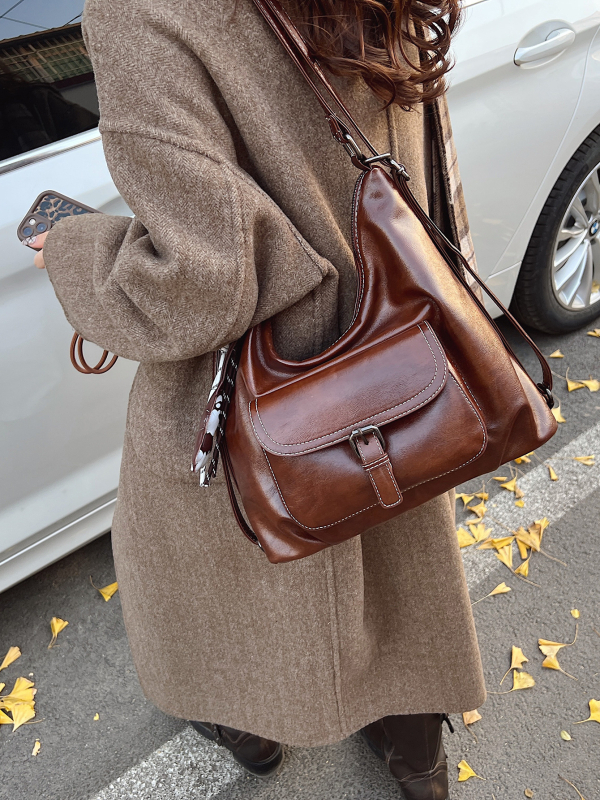 PU crossbody torba s kapom, zatvarač, unutarnja džep na zip i džep za dokumente, vodoravni kvadratni oblik, dvostruke naramenice, Zima 2025