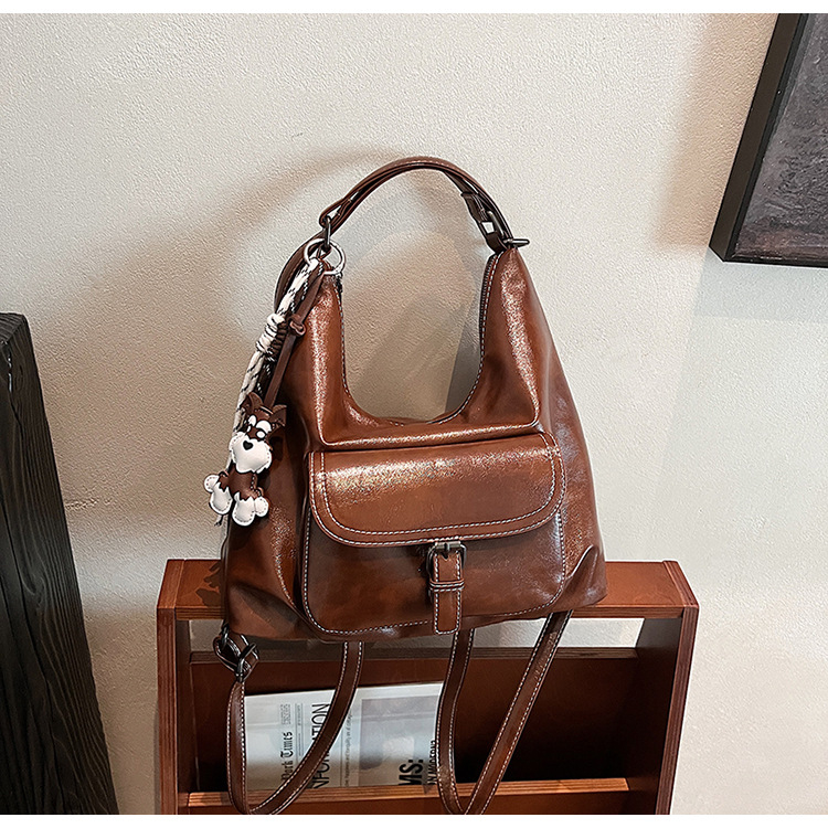 PU crossbody torba s kapom, zatvarač, unutarnja džep na zip i džep za dokumente, vodoravni kvadratni oblik, dvostruke naramenice, Zima 2025