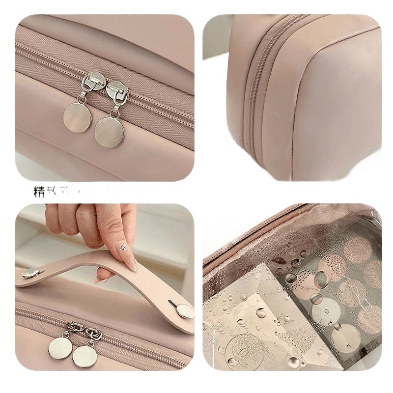 Ženska vodootporna kozmetička torbica s pregradama, velika kapaciteta, prijenosni putni organizator za kozmetiku
