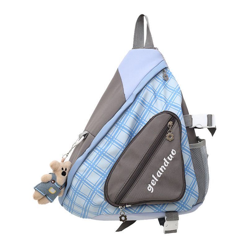 Crossbody torba, svježa i slatka dizajn od najlona, uspravljen kvadratni oblik, zatvaranje na zip, unutarnja džep za telefon, jedna naramenica, proljeće 2025