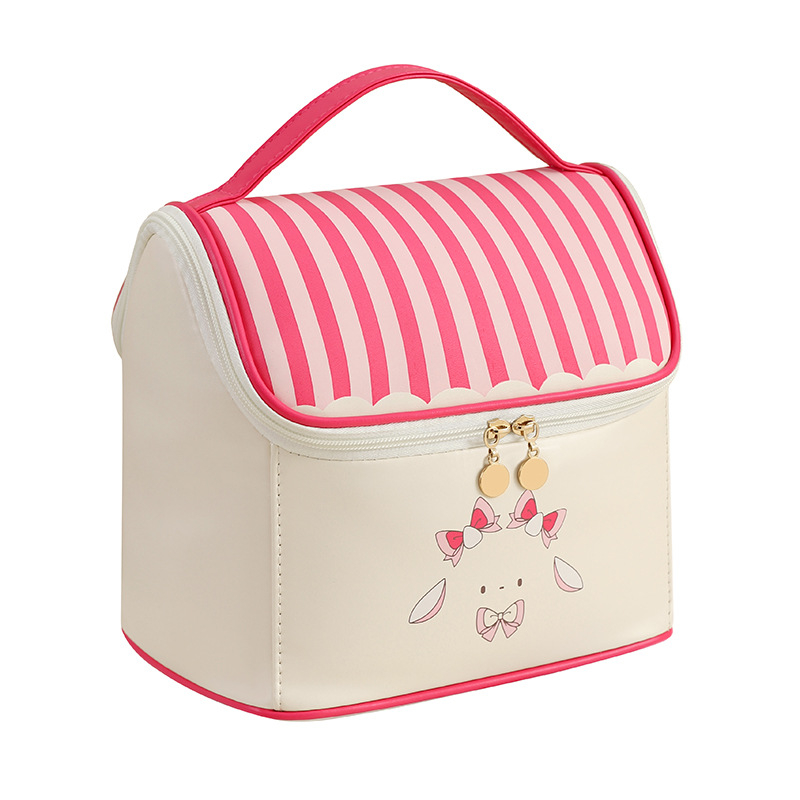 Kozmetička torbica kubičnog oblika, PU materijala, vodootporna i proširiva za pohranu kozmetike