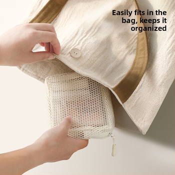 Sieťová kozmetická taštička, prenosná, priedušná, kubického tvaru, materiál polyester-TPU, na cestovanie