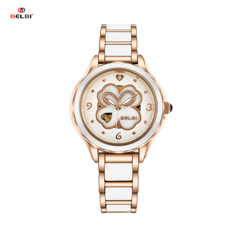Belbi keramički skeletirani mehanički ženski sat promjer cifera 33 mm