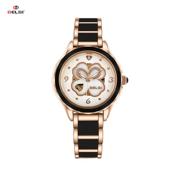 Belbi keramički skeletirani mehanički ženski sat promjer cifera 33 mm