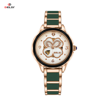 Belbi keramički skeletirani mehanički ženski sat promjer cifera 33 mm