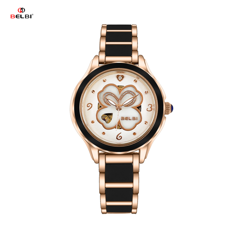 Belbi keramički skeletirani mehanički ženski sat promjer cifera 33 mm