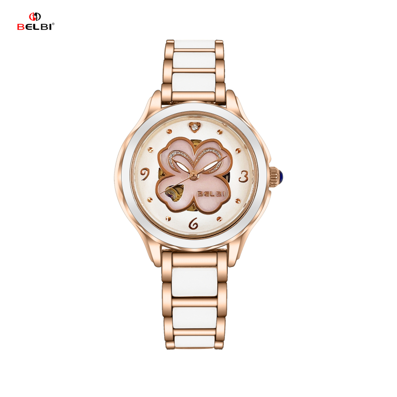 Belbi keramički skeletirani mehanički ženski sat promjer cifera 33 mm