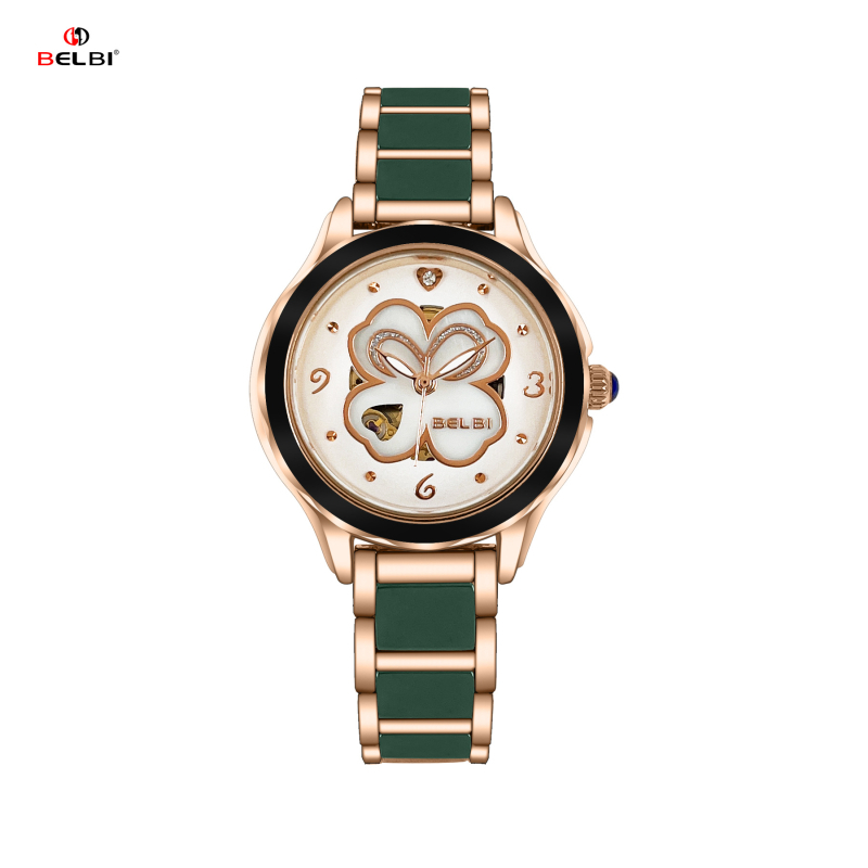 Belbi keramički skeletirani mehanički ženski sat promjer cifera 33 mm