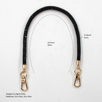 Lanac za torbu s kristalima i narukvicom za telefon, metal, duljina 32, težina 15, zima 2024