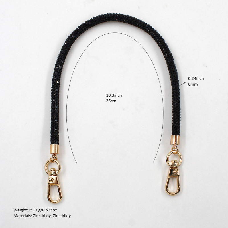 Lanac za torbu s kristalima i narukvicom za telefon, metal, duljina 32, težina 15, zima 2024