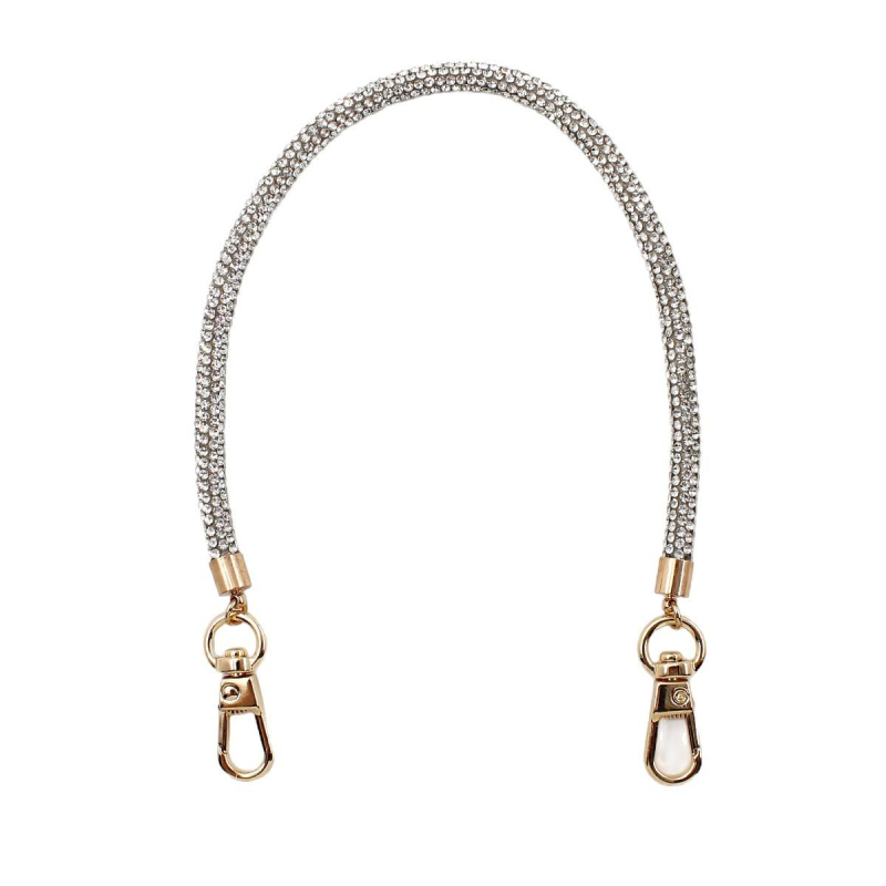Lanac za torbu s kristalima i narukvicom za telefon, metal, duljina 32, težina 15, zima 2024
