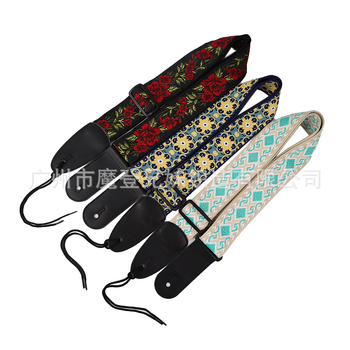 Gitarska naramenica od poliestera s jacquard uzorkom, cvjetni uzorak, podesiva i udobna