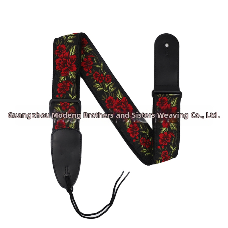 Remienok na gitaru – rozšírený Jacquard polyester, kvetinový vzor, ergonomické pohodlie pre elektrickú gitaru