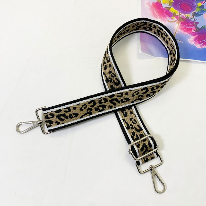 Leopard uzorak žakard kaiš za torbu, poliester, prilagodljiv, zamjenjiva naramenica