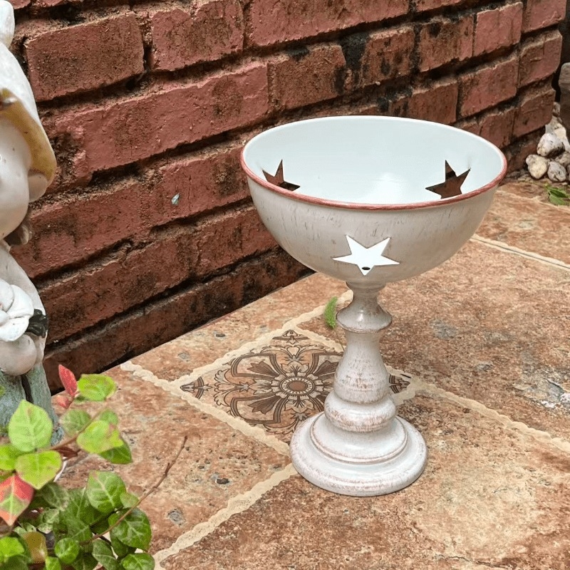 Kovani željezni saksija za cvijeće sa zvjezdastim otvorima, vintage francusko/europski stil, trofejskog oblika, podni ukras za vrt