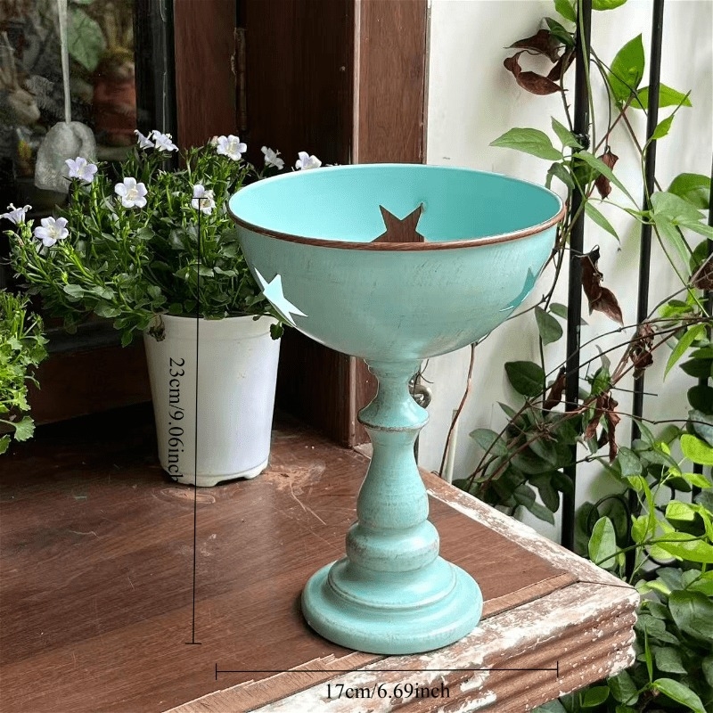 Kovani željezni saksija za cvijeće sa zvjezdastim otvorima, vintage francusko/europski stil, trofejskog oblika, podni ukras za vrt