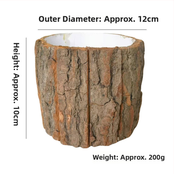 Rankų darbo indas iš medžio žievės floros kompozicijoms — medžiaga: žievė, be importo