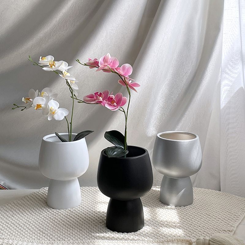 Keramički lonac za Phalaenopsis, stojeći na podu, nordijski stil, s donjim pladnjem