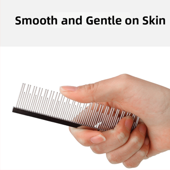 Yingte Suņu un kaķu kopšanas ķemme - metāla, dubulti zobi, gari un īsi zobi, matu noņemšana, piemērots vidēja izmēra sunim