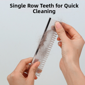 Yingte Suņu un kaķu kopšanas ķemme - metāla, dubulti zobi, gari un īsi zobi, matu noņemšana, piemērots vidēja izmēra sunim